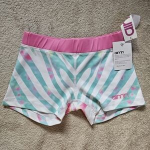 Aim'n Green/Pink Zebra Shorts XS - NWT